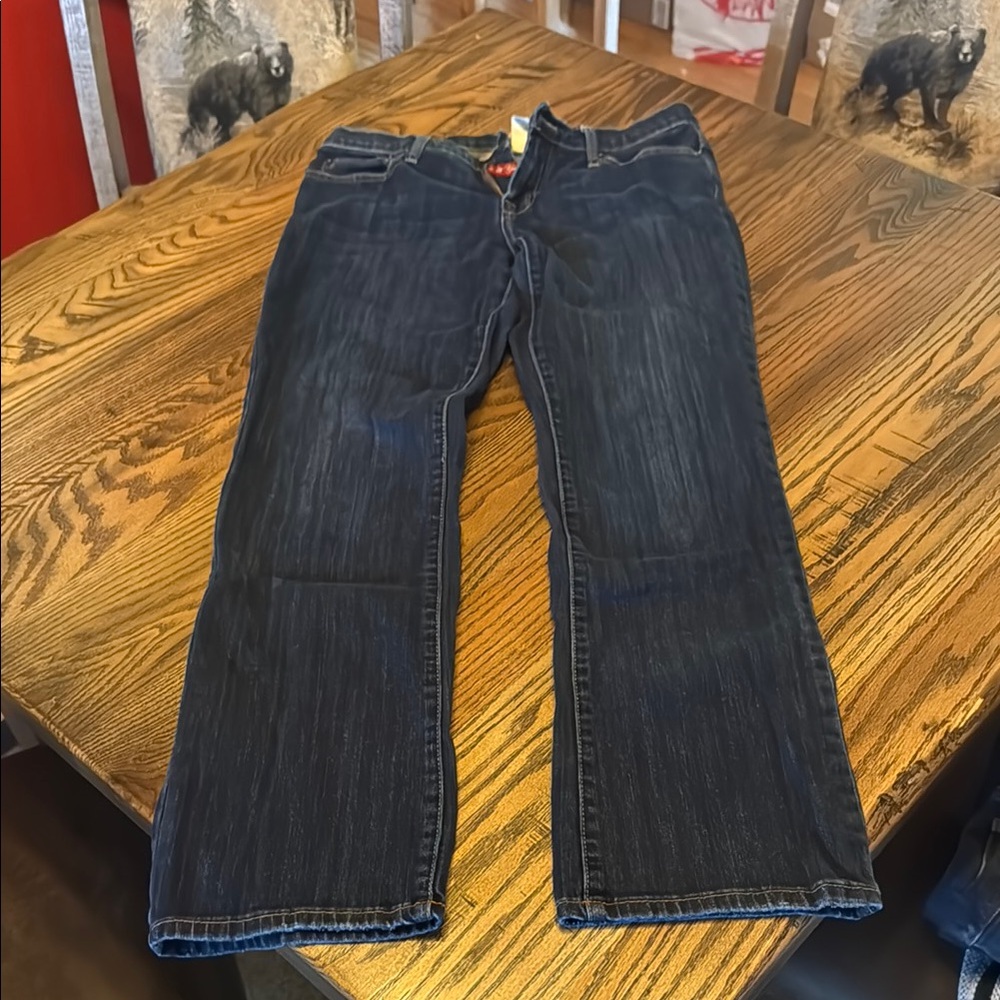 Lucky Brand Blue Straight Leg Jeans with Contrast Stitching